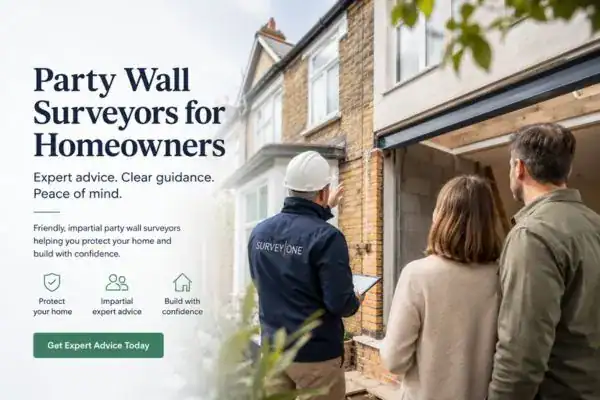 Image of couple with Party wall survey from Survey One Bradford